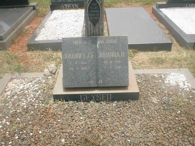 GEYER Johannes J.S. 1912-1981 &amp; Johanna H. 1914-1981