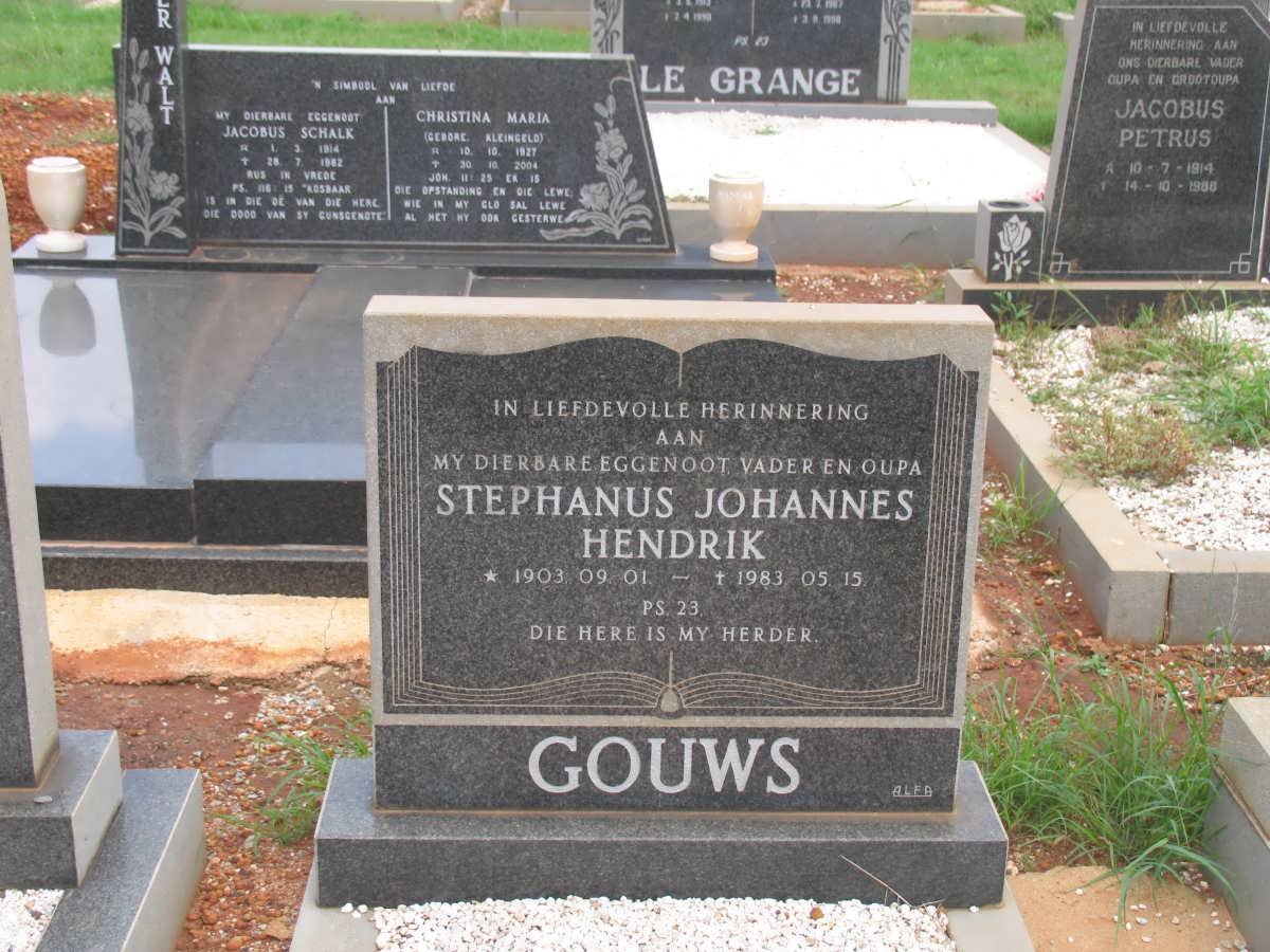 GOUWS Stephanus Johannes Hendrik 1903-1983