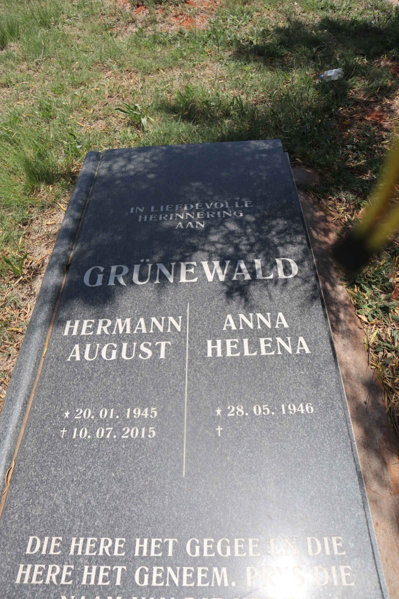 GRUNEWALD Hermann August 1945-2015 & Anna Helena 1946- 