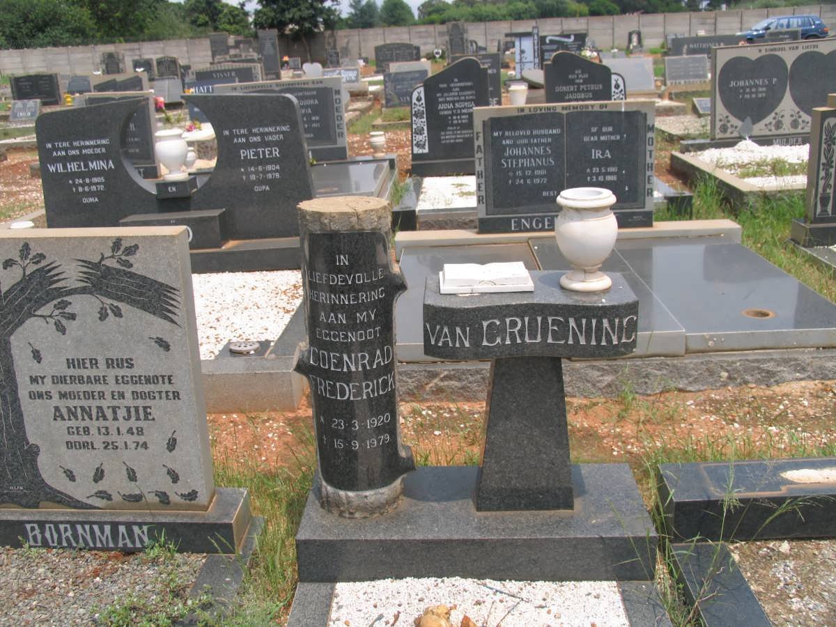 GRUENING Coenrad Frederick, van 1920-1979