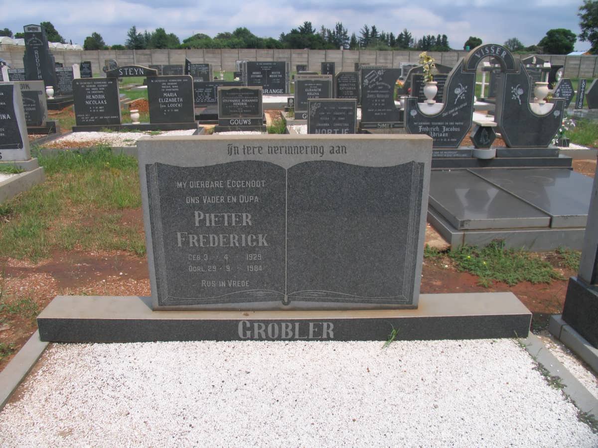 GROBLER Pieter Frederick 1929-1984