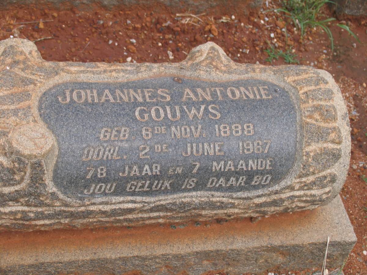 GOUWS Johannes Antonie 1888-1967