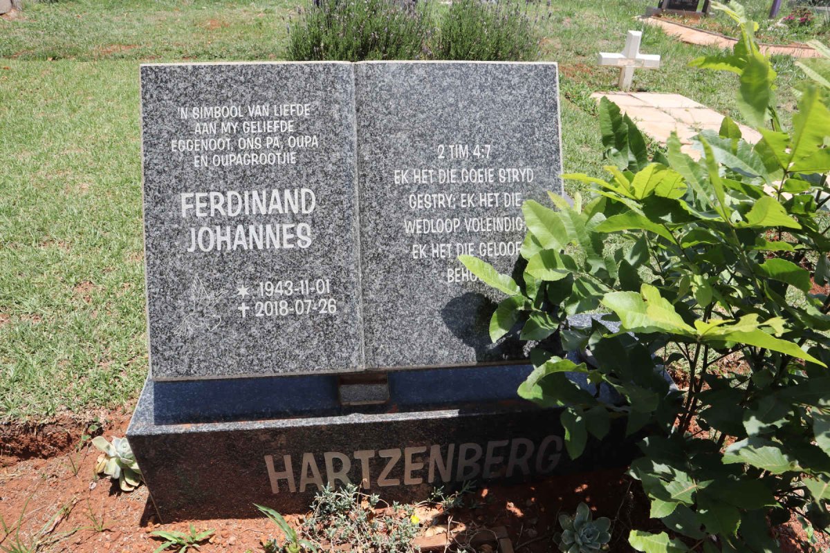HARTZENBERG Ferdinand Johannes 1943-2018