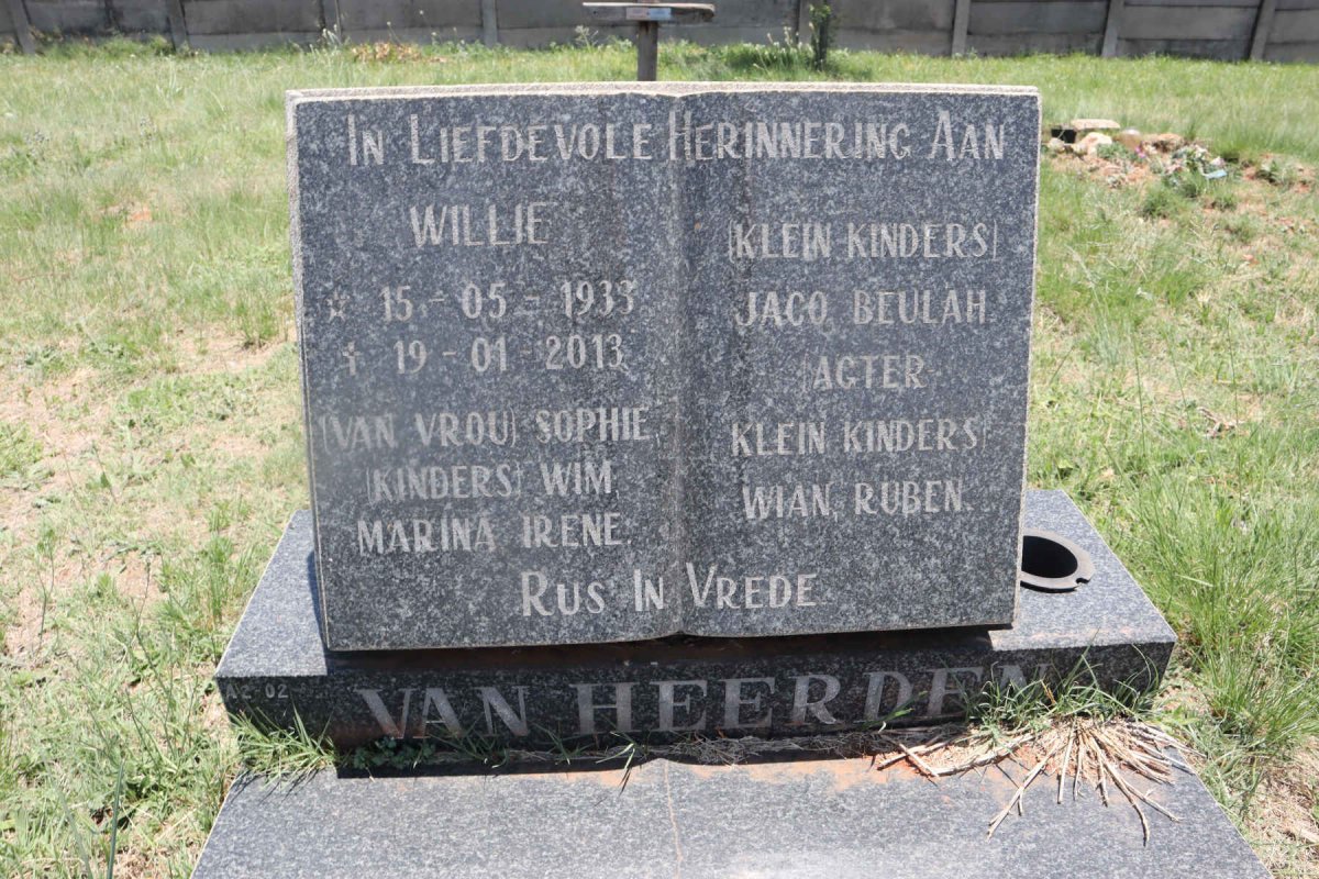 HEERDEN Willie, van 1933-2013