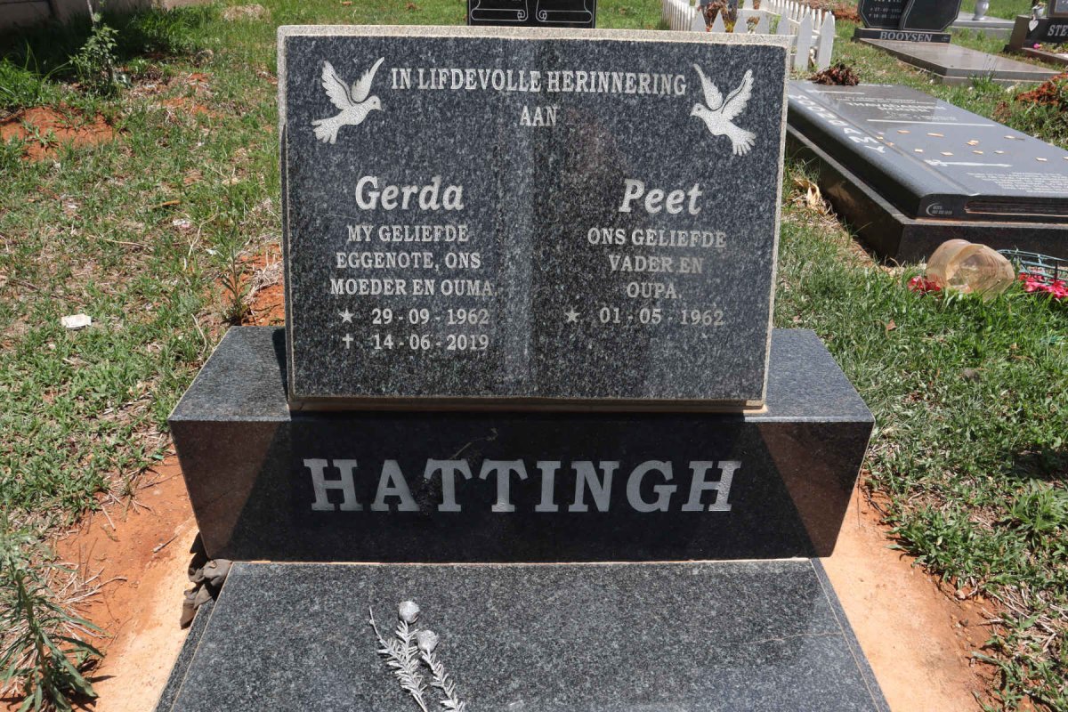 HATTINGH Peet 1962- & Gerda 1962-2019