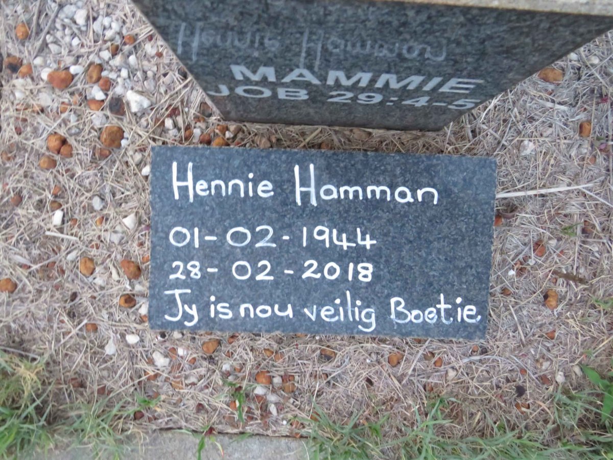 HAMMAN Hennie 1944-2018