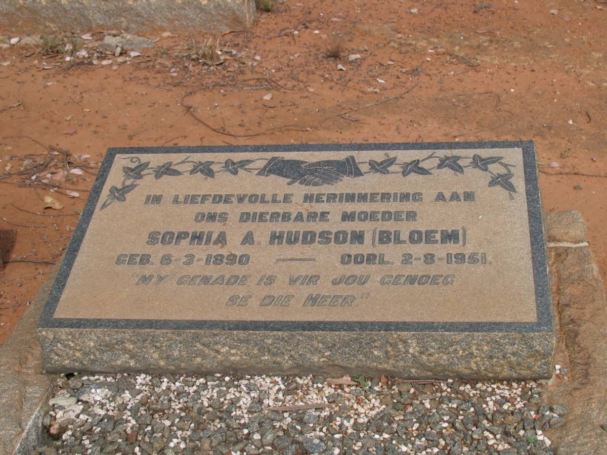 HUDSON Sophia A. nee BLOEM 1890-1951