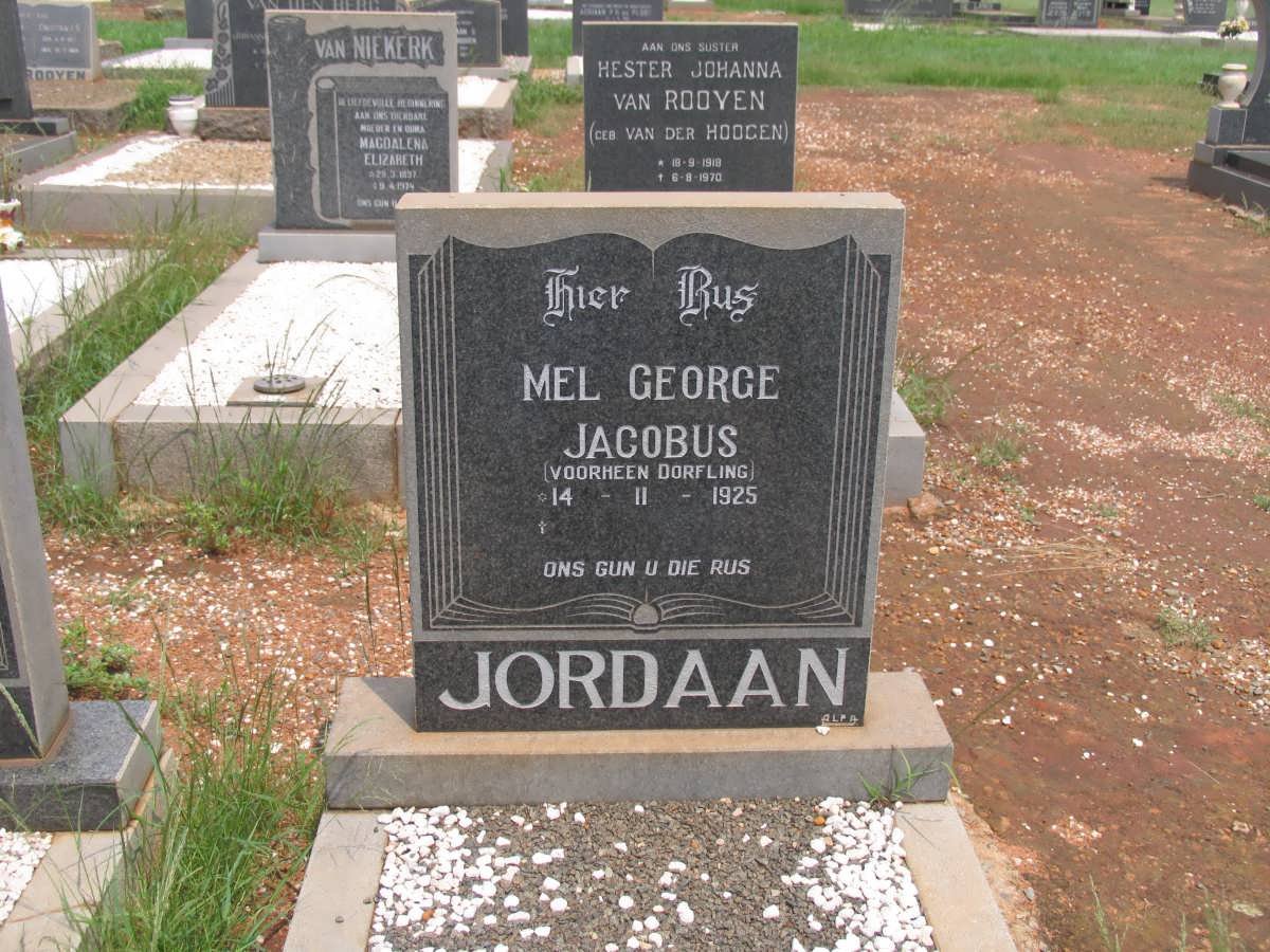 JORDAAN Mel George Jacobus voorheen DORFLING 1925-