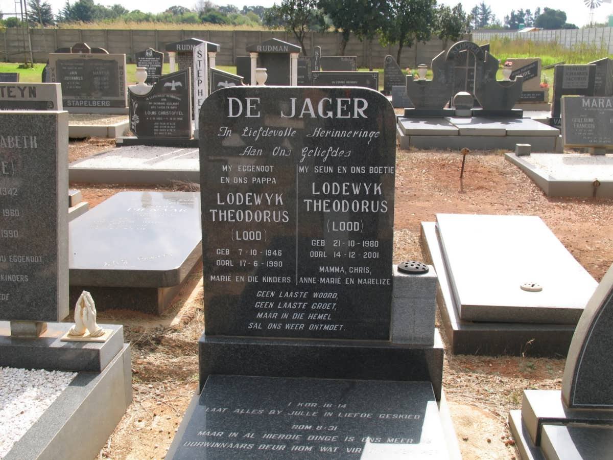 JAGER Lodewyk Theodorus, de 1946-1990 :: DE JAGER Lodewyk Theodorus 1980-2001