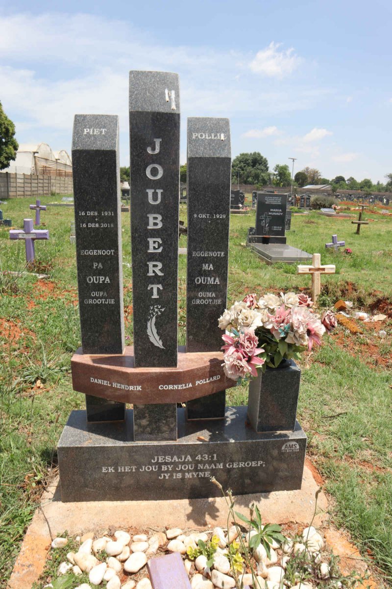 JOUBERT Daniel Hendrik 1931-2018 & Cornelia Pollard 1929- 