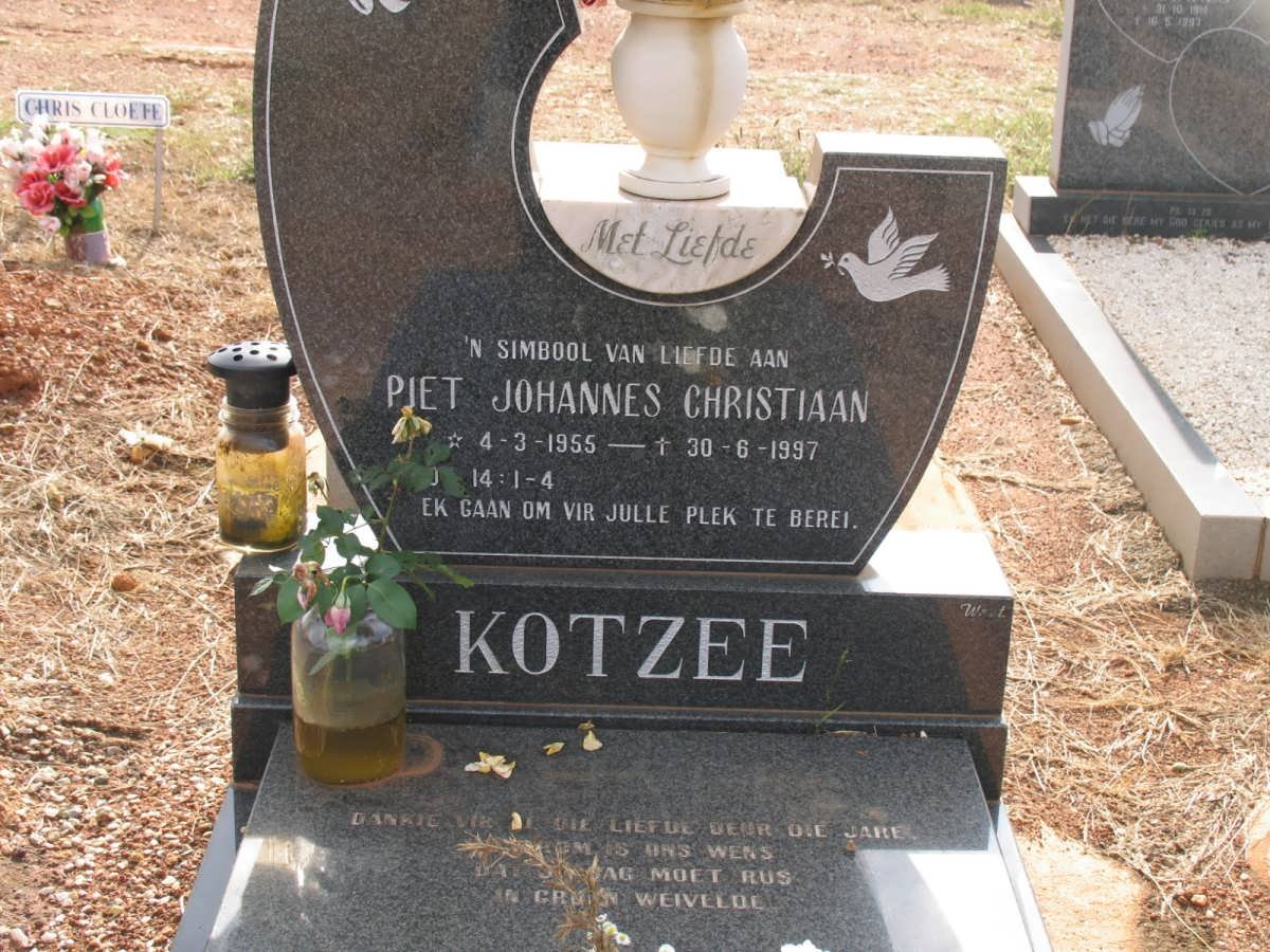 KOTZEE Piet Johannes Christiaan 1955-1997