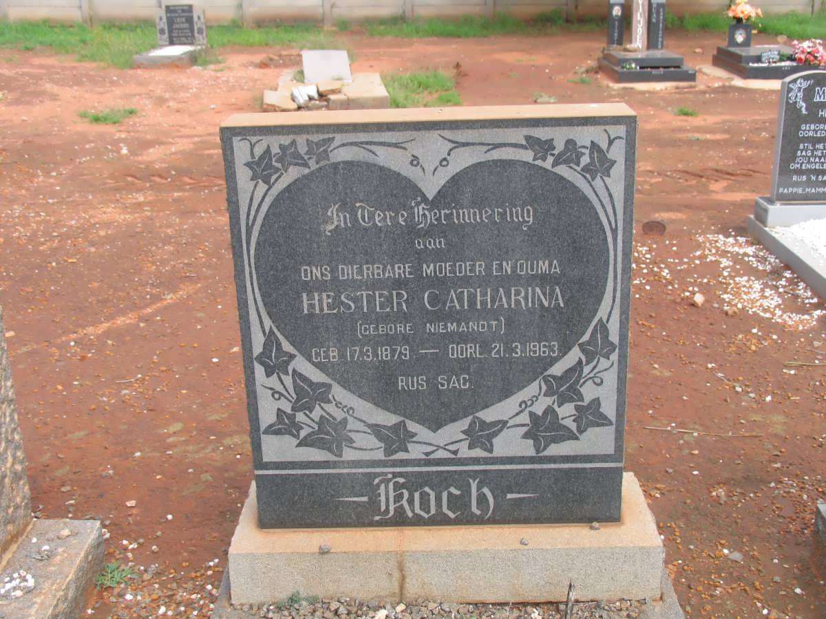 KOCH Hester Catharina nee NIEMANDT 1879-1963