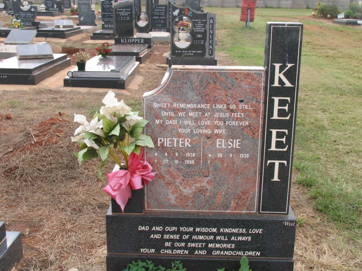 KEET Pieter 1938-1998 &amp; Elsie 1938-
