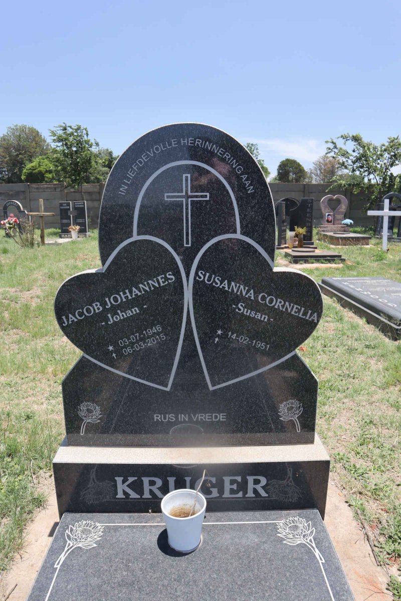KRUGER Jacob Johannes 1946-2015 & Susanna Cornelia 1951- 