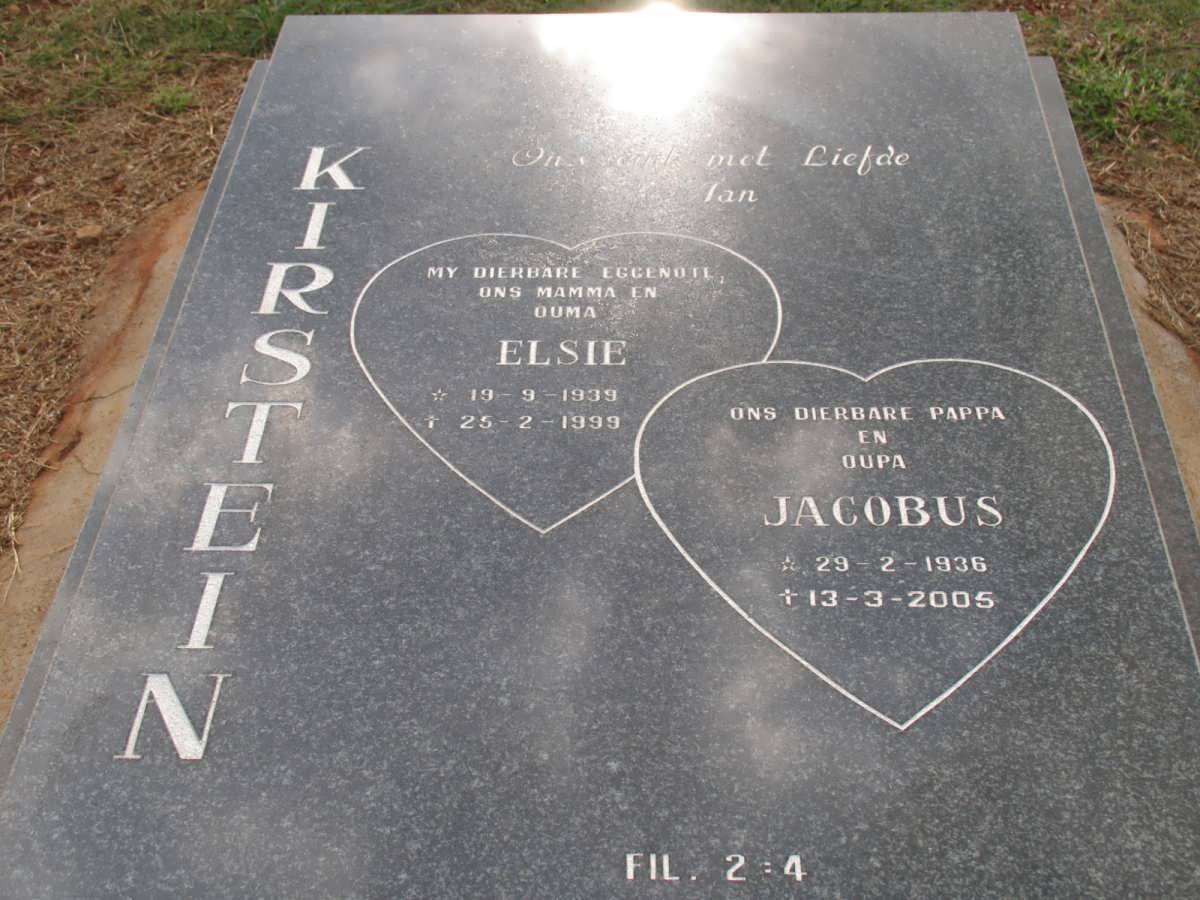 KIRSTEN Jacobus 1936-2005 &amp; Elsie 1939-1999