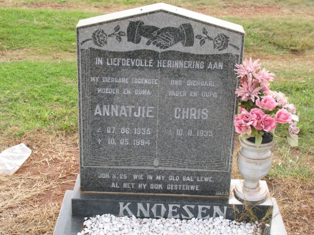 KNOESEN Chris 1933-  &amp; Annatjie 1935-1994
