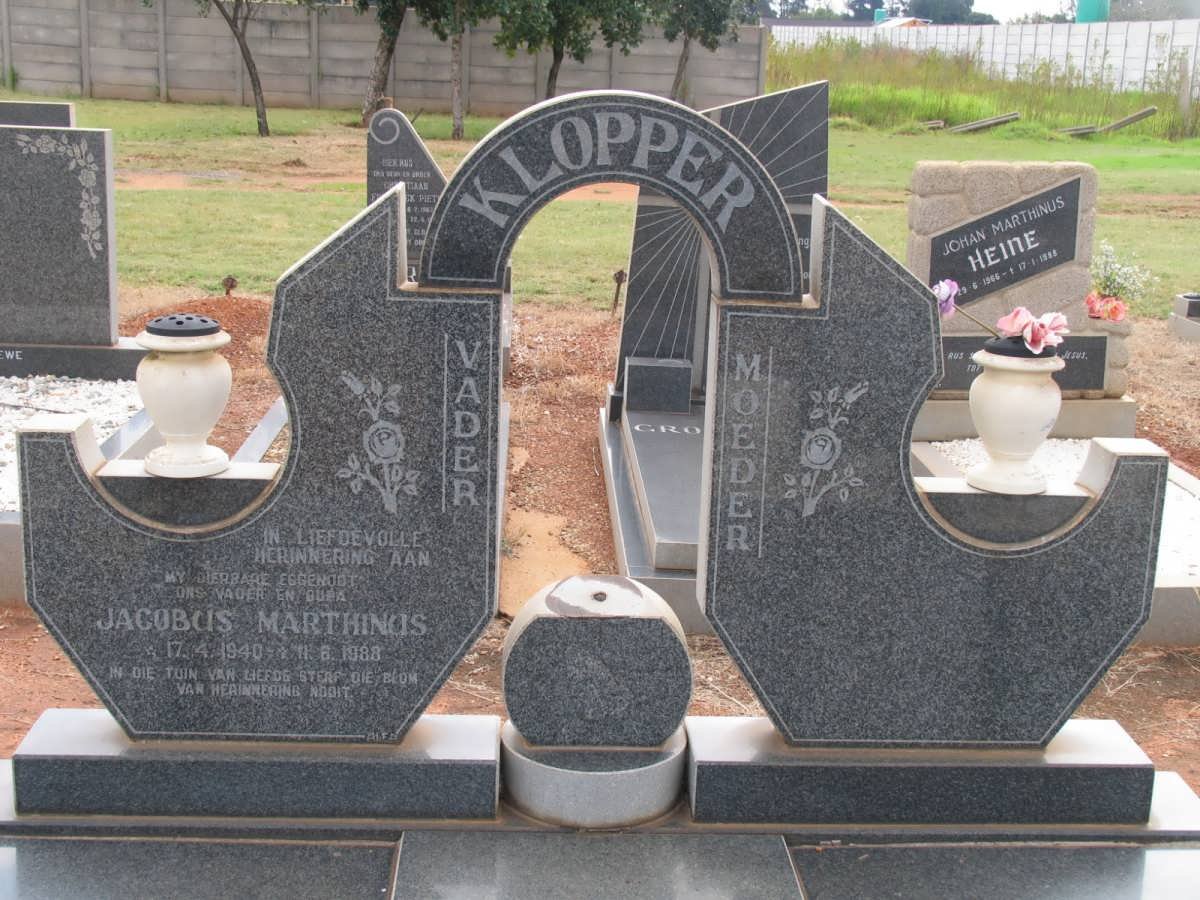 KLOPPER Jacobus Marthinus 1940-1988