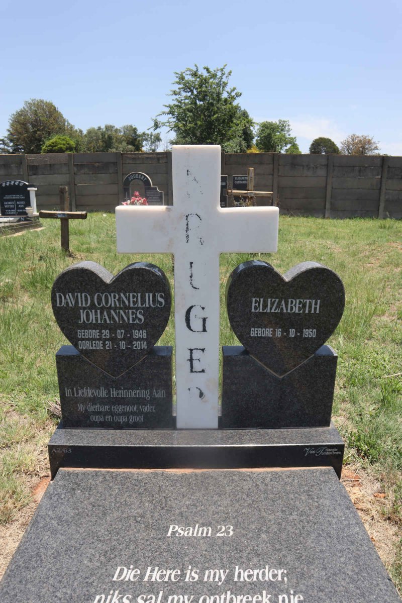 KRUGER David Cornelius Johannes 1946-2014 & Elizabeth 1950- 