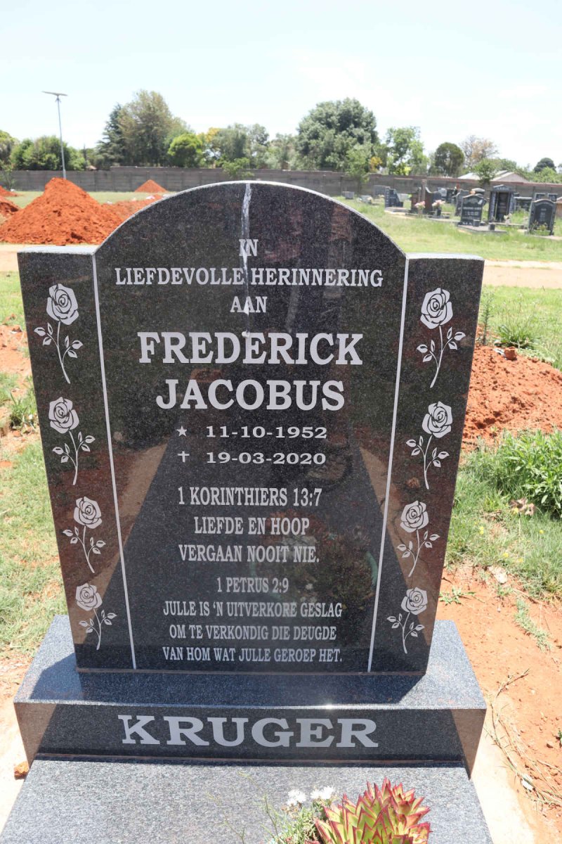 KRUGER Frederick Jacobus 1952-2020