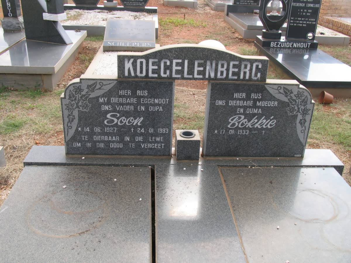 KOEGELENBERG Soon 1927-1993 &amp; Bokkie 1933-