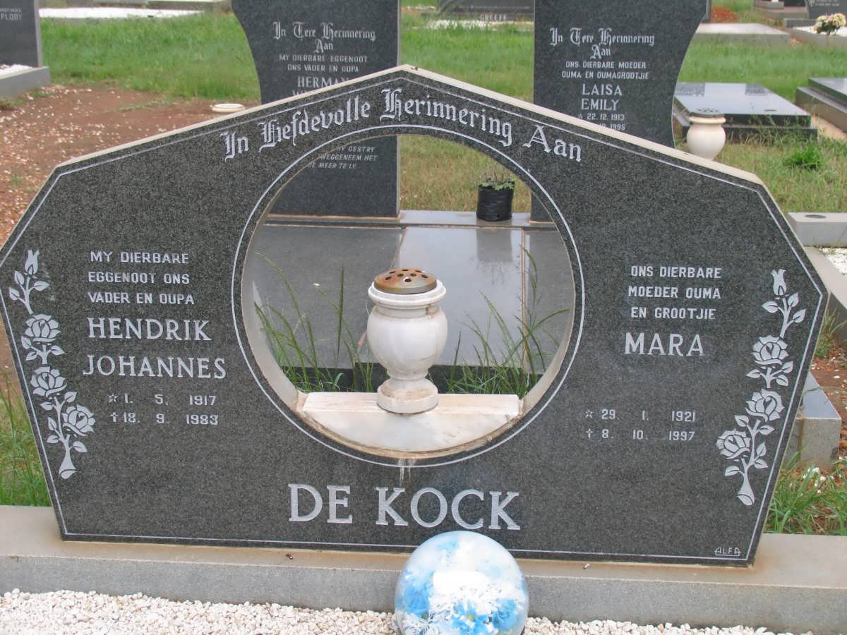 KOCK Hendrik Johannes, de 1917-1983 &amp; Mara 1921-1997
