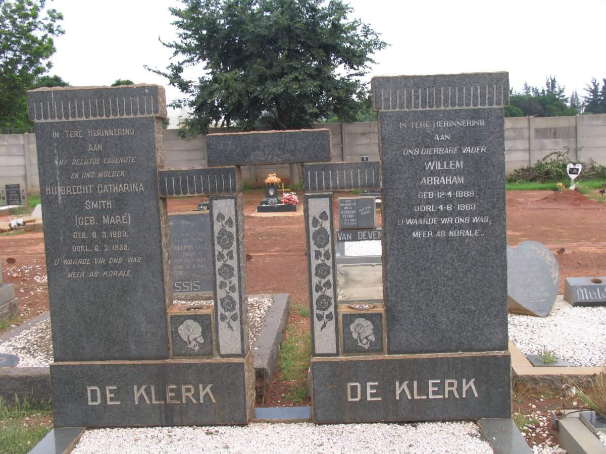 KLERK Willem Abraham, de 1889-1963 &amp; Huibrecht Catharina Smith MARE 1893-1969