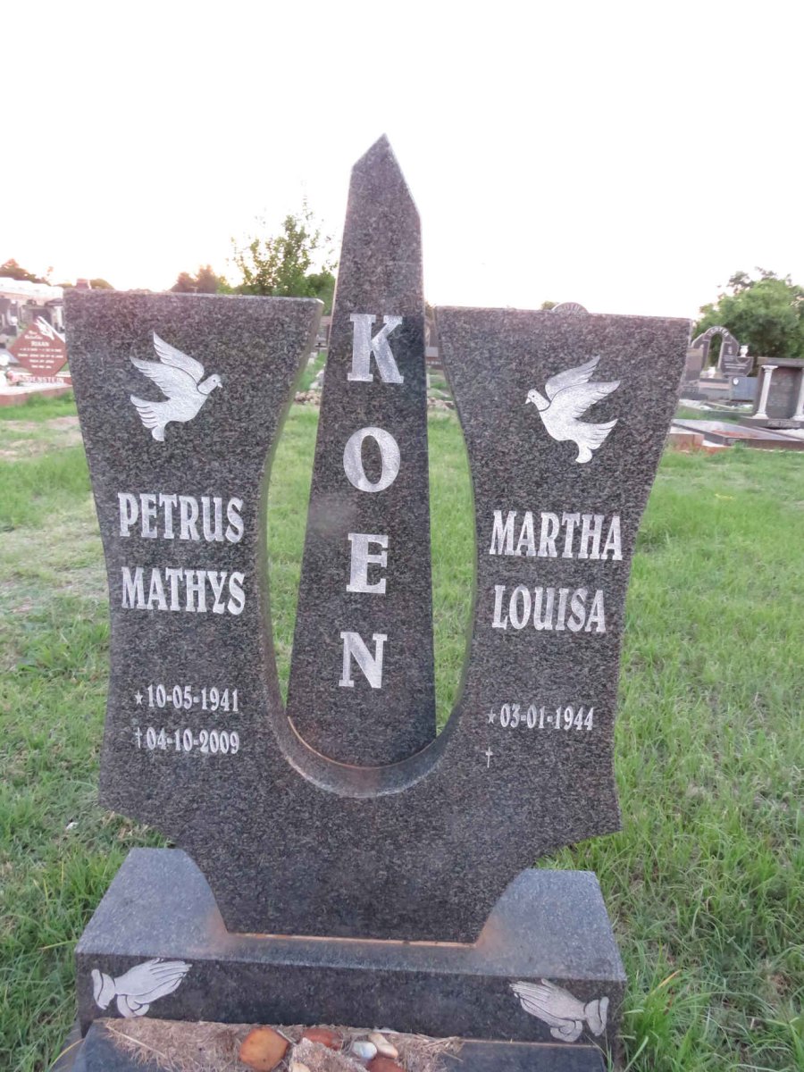 KOEN Petrus Mathys 1941-2009 & Martha Louisa 1944- 