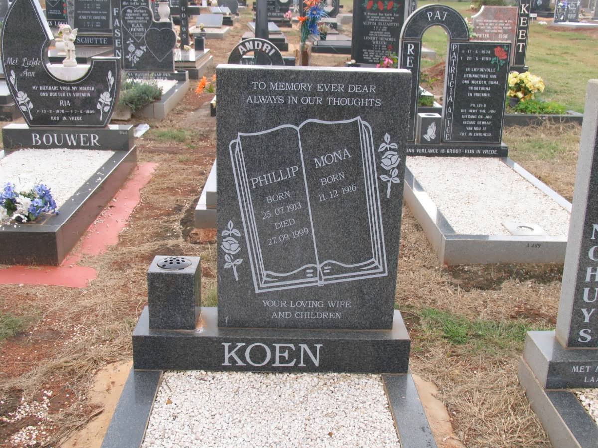 KOEN Phillip 1913-1999 &amp; Mona 1916-