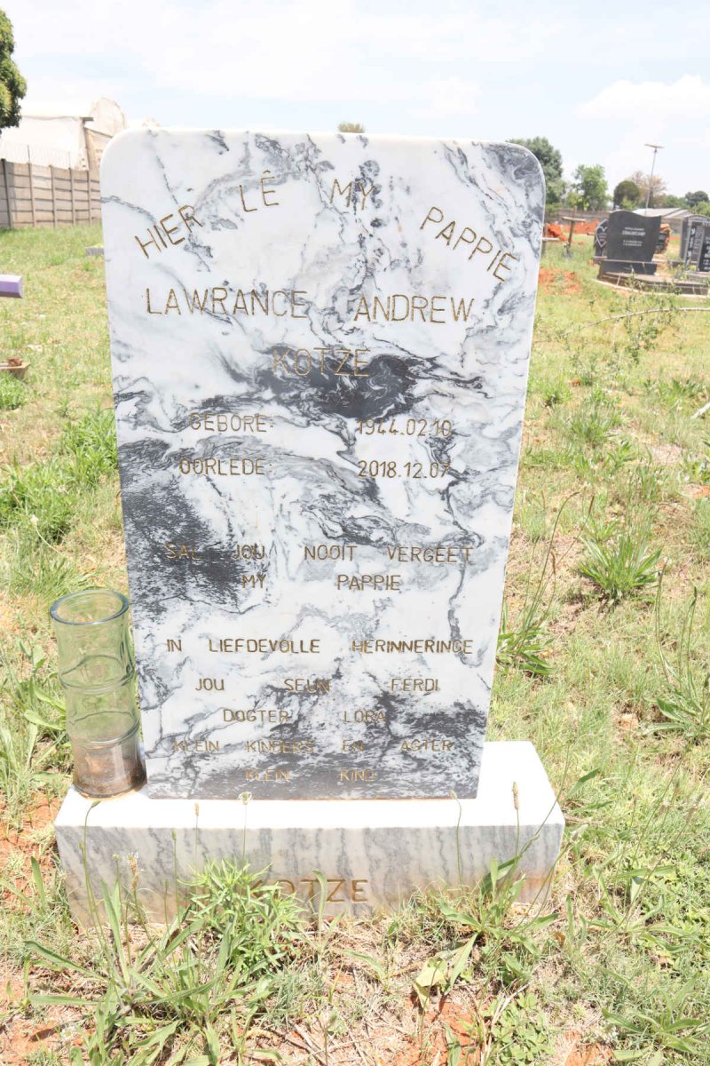 KOTZE Lawrance Andrew 1944-2018