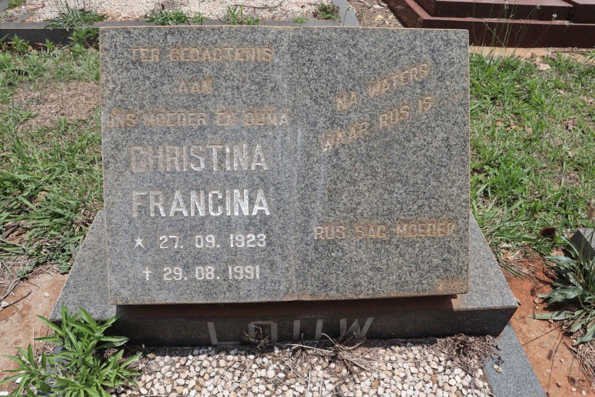 LOUW Christina Francina 1923-1991