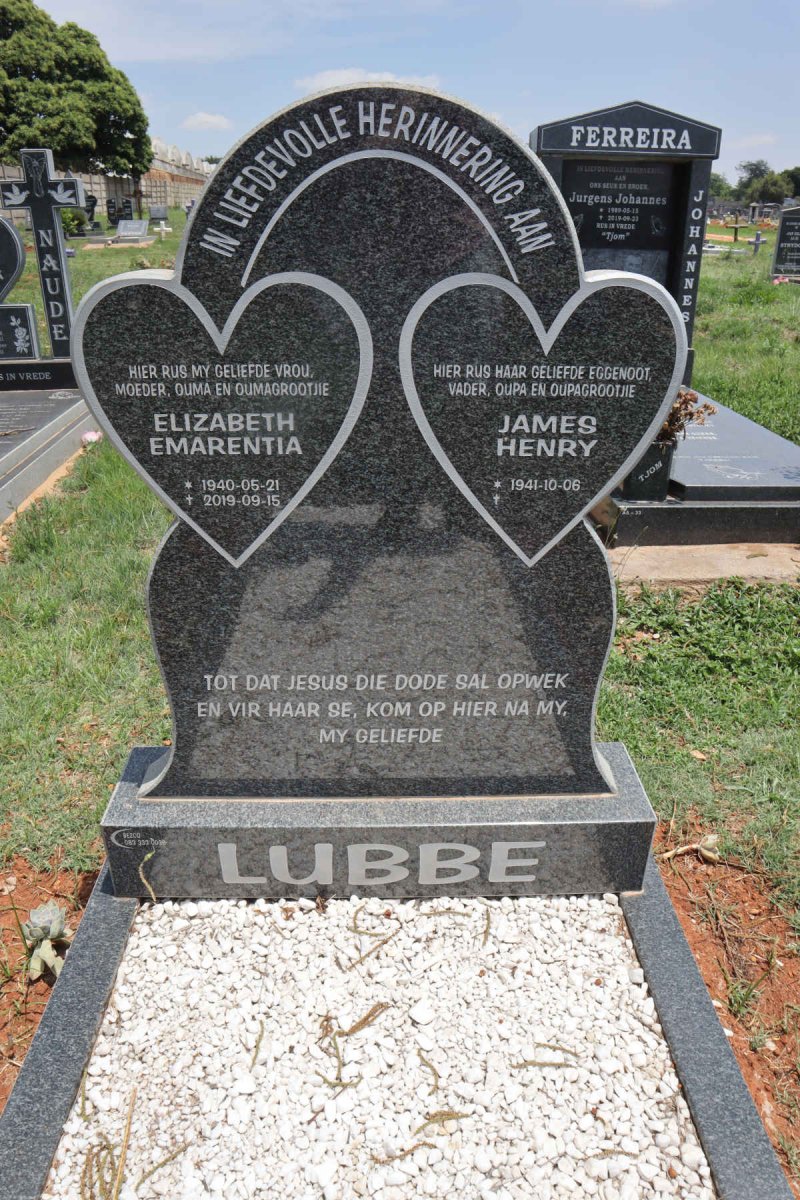 LUBBE James Henry 1941- & Elizabeth Emarenria 1940-2019