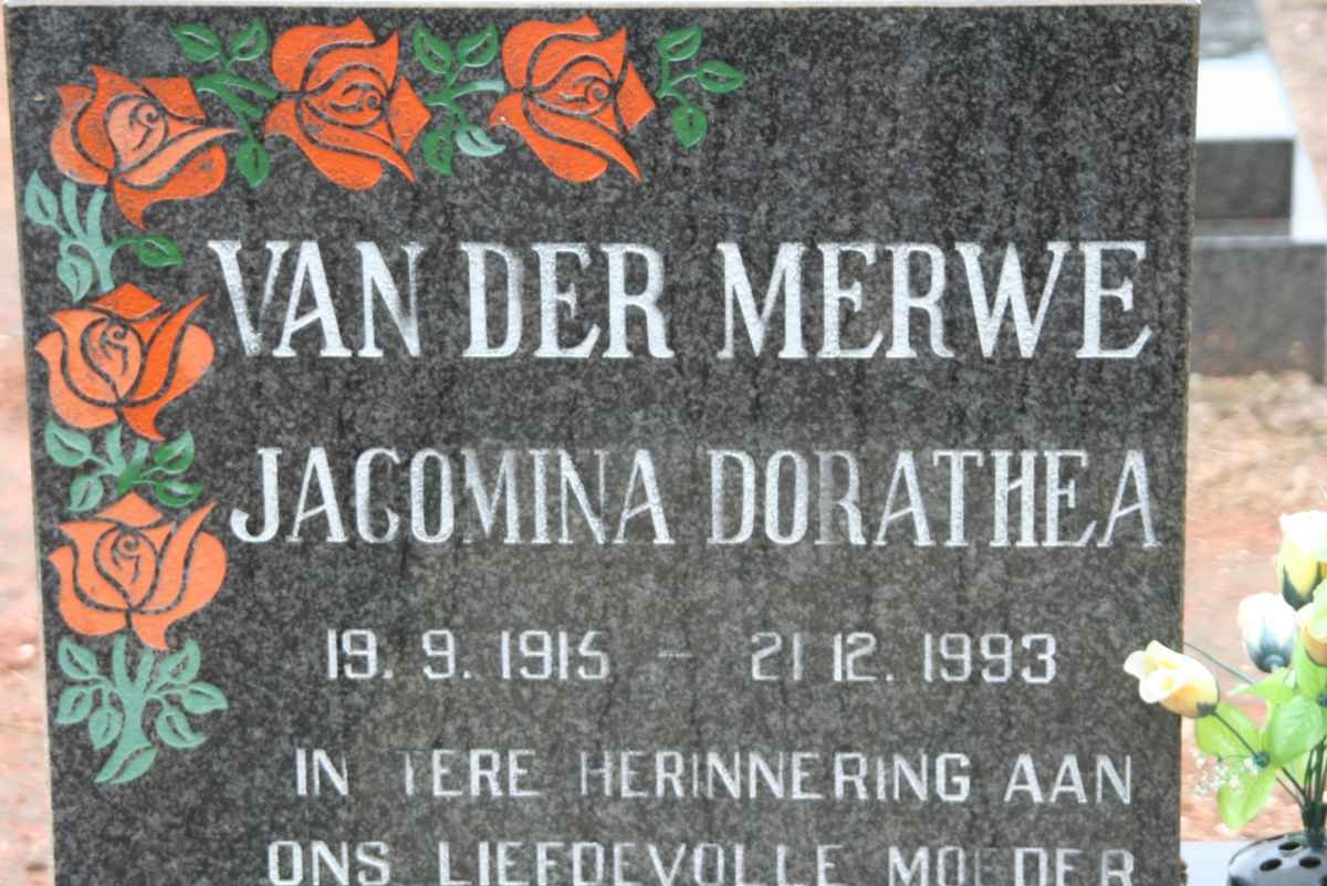 MERWE Jacomina Dorathea, van der 1915-1993