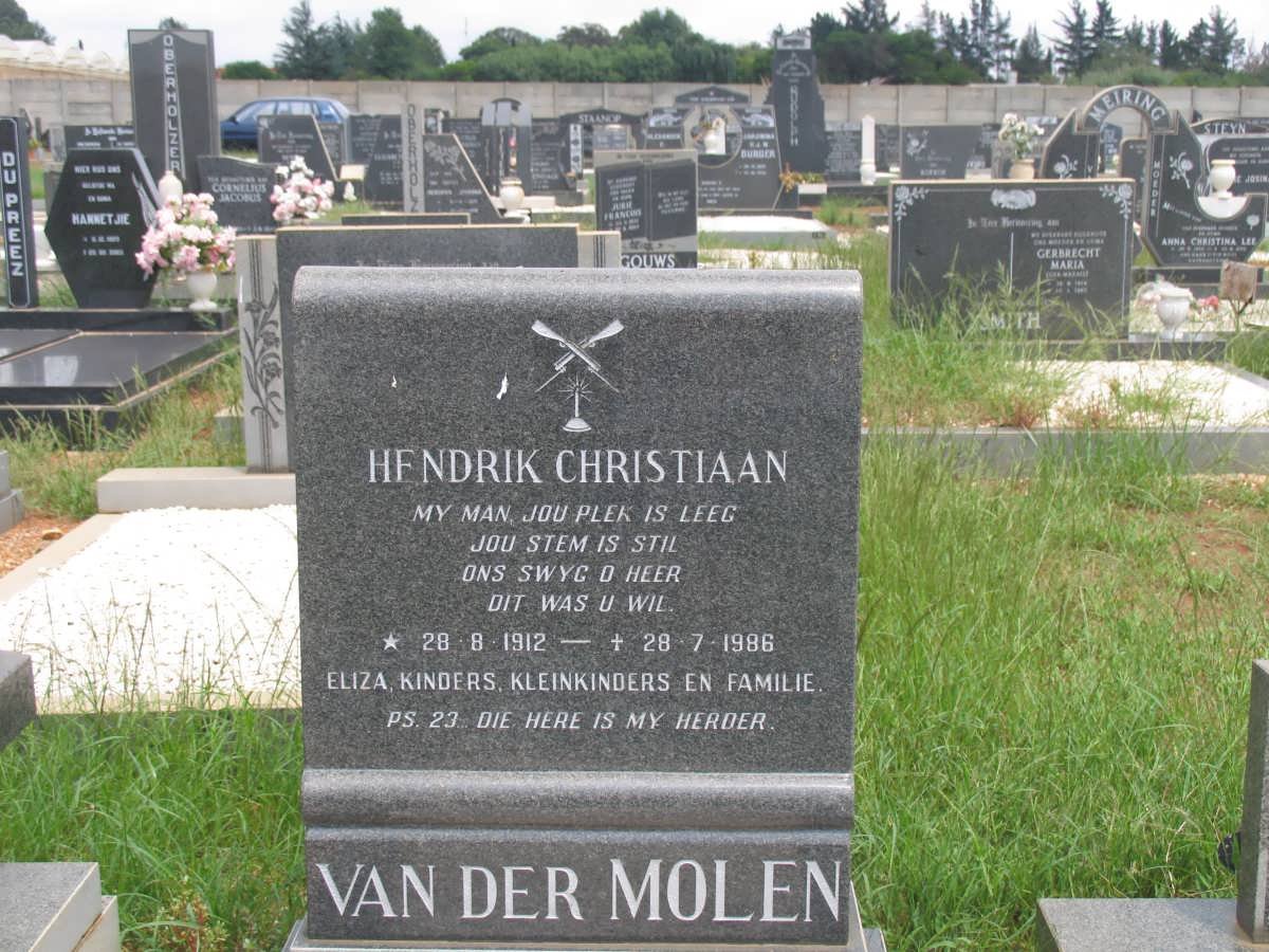 MOLEN Hendrik Christiaan, van der 1912-1986