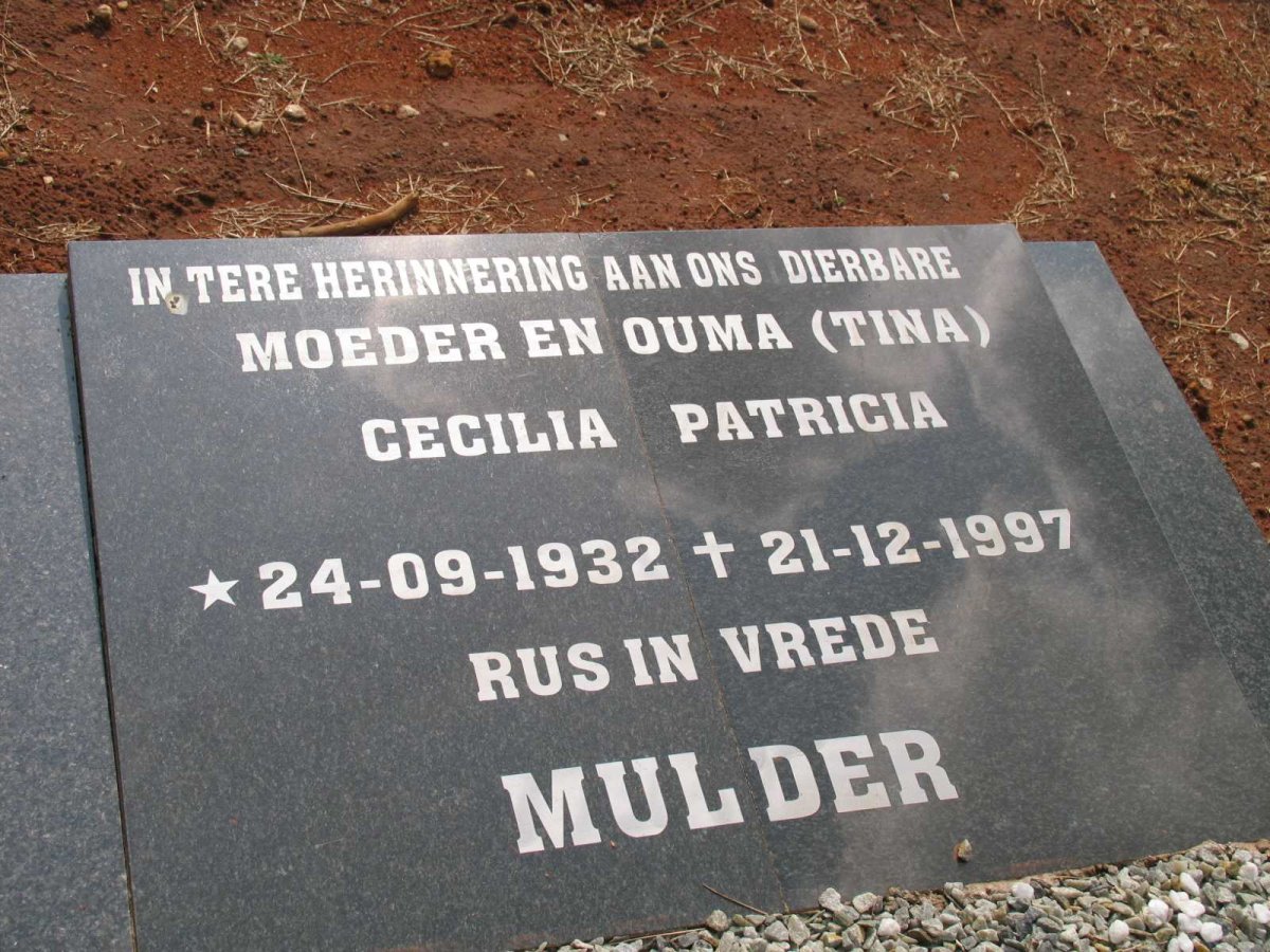 MULDER Cecilia Patricia  1932-1997