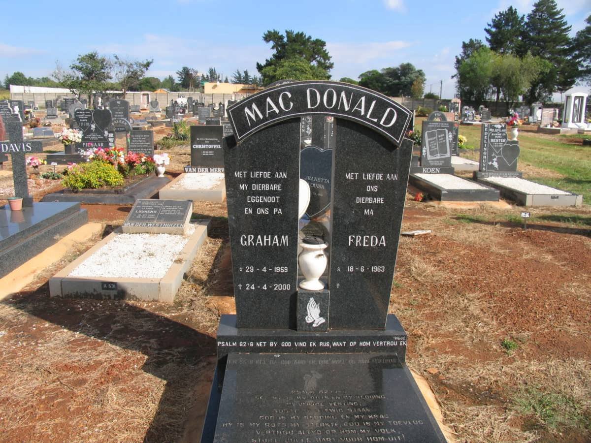MAC DONALD Graham 1959-2000 &amp; Freda 1963-