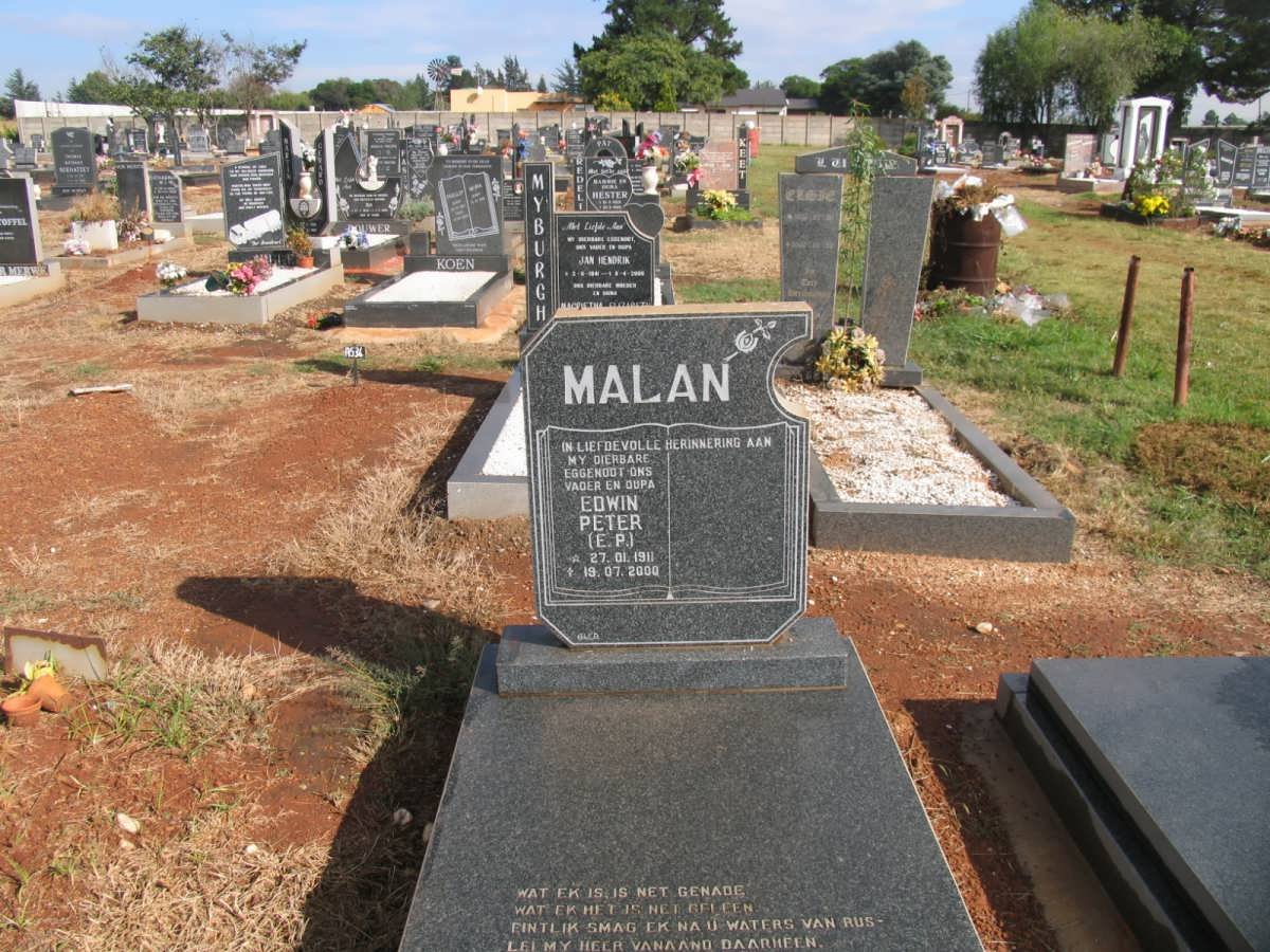 MALAN Edwin Peter 1911-2000