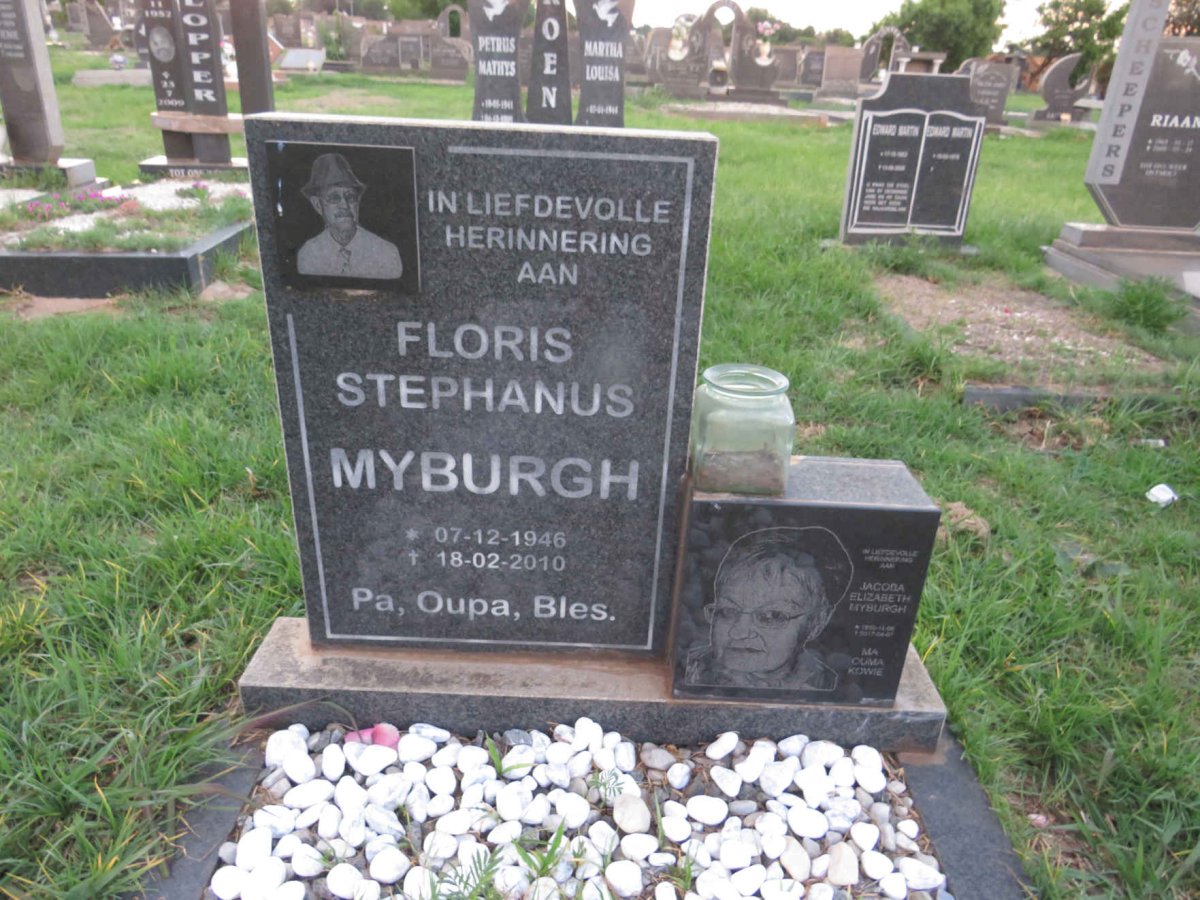 MYBURGH Floris Stephanus 1946-2010 & Jacoba Elizabeth -2017