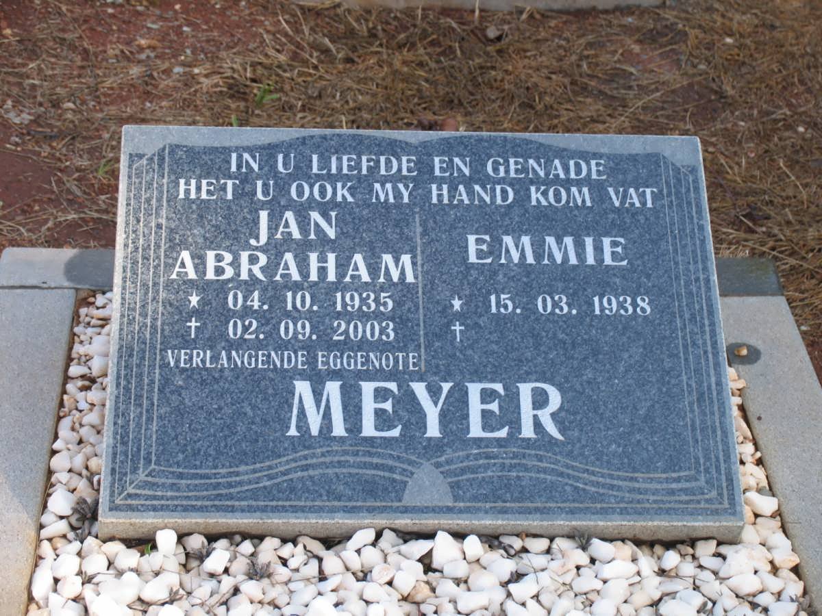 MEYER Jan Abraham 1935-2003 &amp; Emmie 1938-