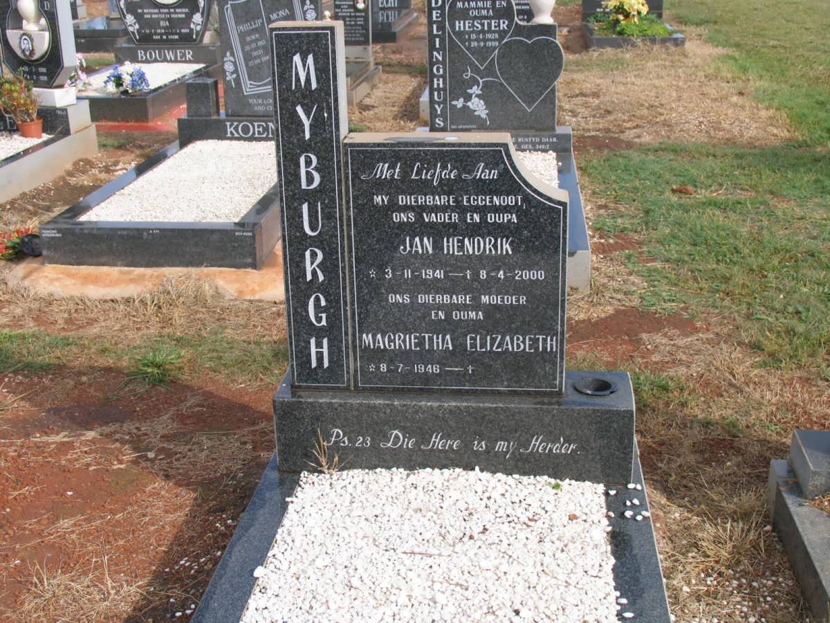 MYBURGH Jan Hendrik 1941-2000 &amp; Magrietha Elizabeth 1948-