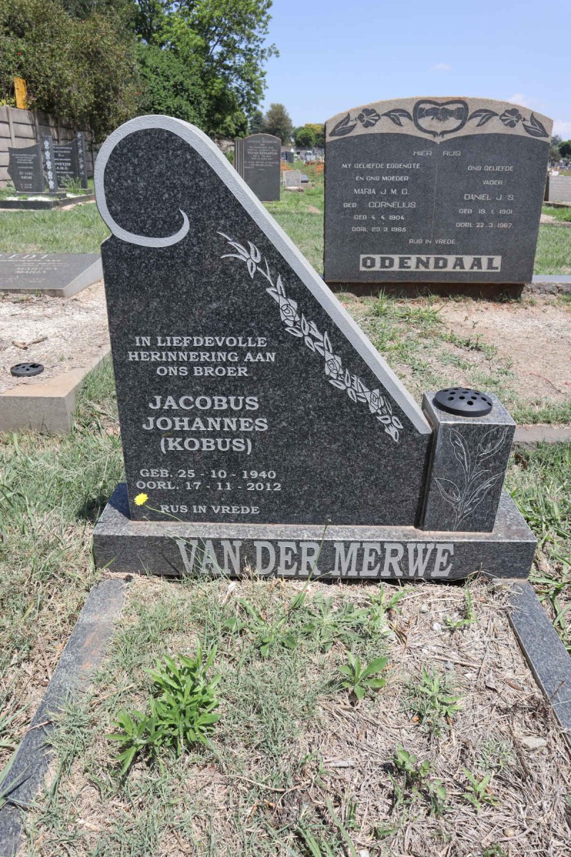 MERWE Jacobus Johannes, van der 1940-2012