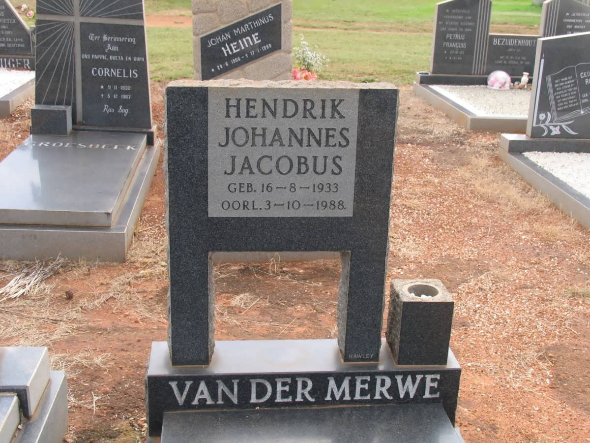 MERWE Hendrik Johannes Jacobus, van der 1933-1988