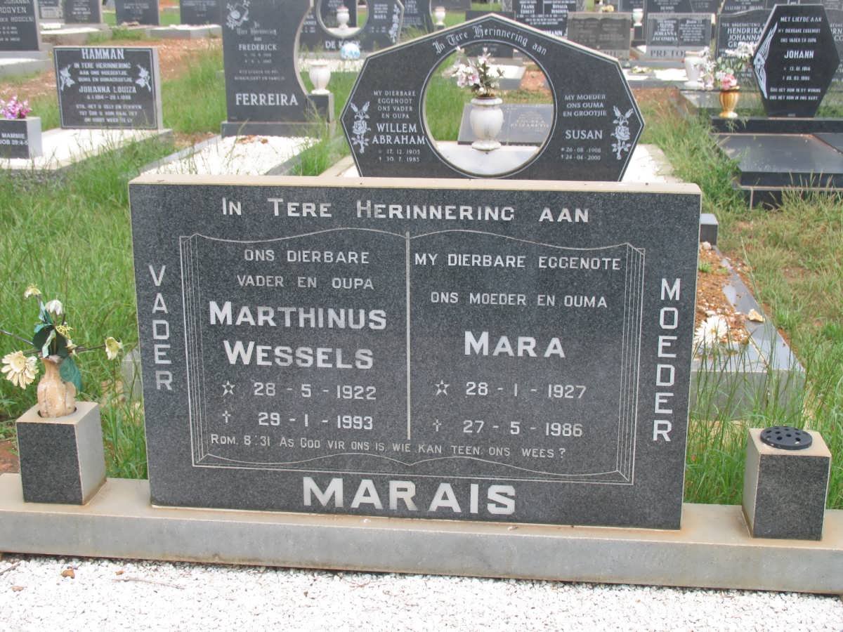 MARAIS Marthinus Wessels 1922-1993 &amp; Mara 1927-1986
