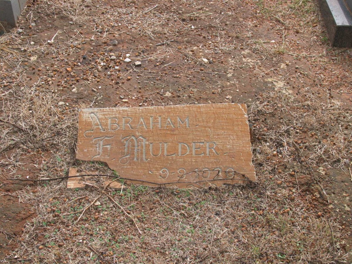 MULDER Abraham Frederick 1920-