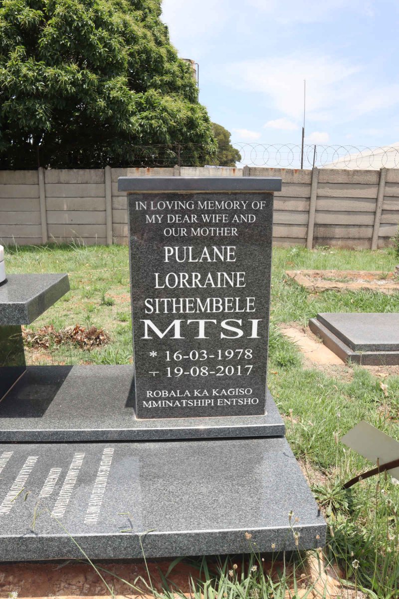 MTSI Pulane Lorraine Sithembele 1978-2017