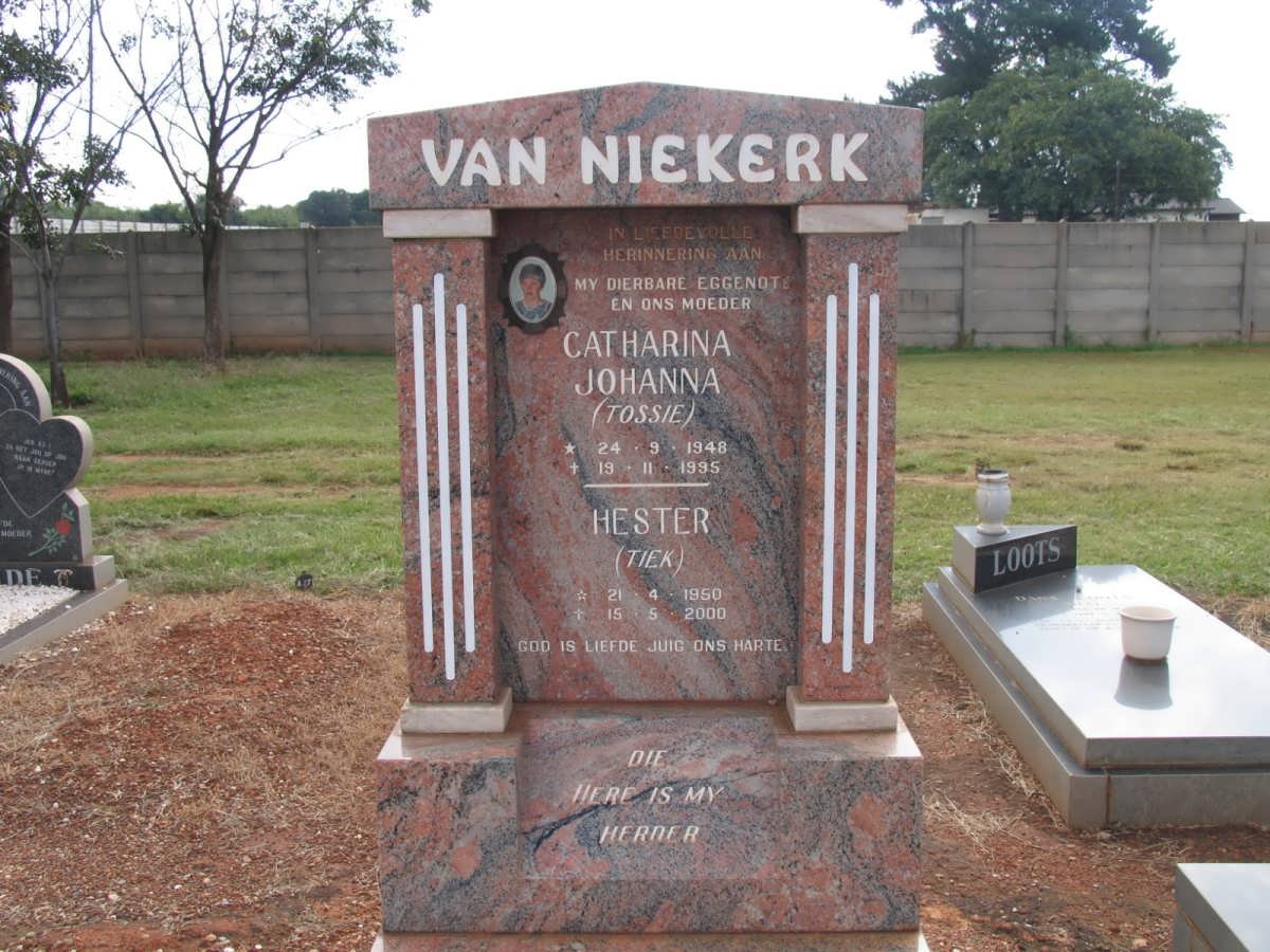 NIEKERK Catharina Johanna, van 1948-1995 :: VAN NIEKERK Hester 1950-2000
