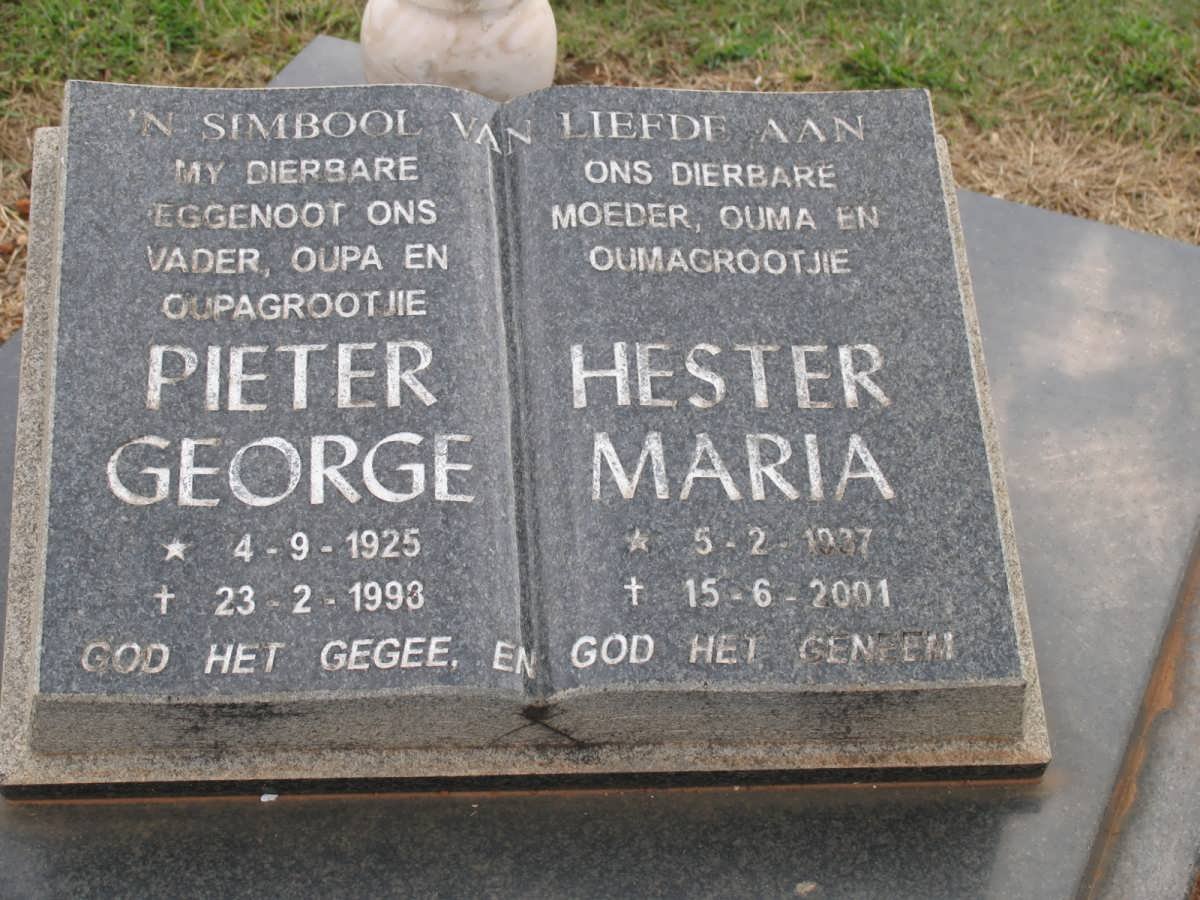 NIEKERK Pieter George, van 1925-1993 &amp; Hester Maria 1937-2001 _2
