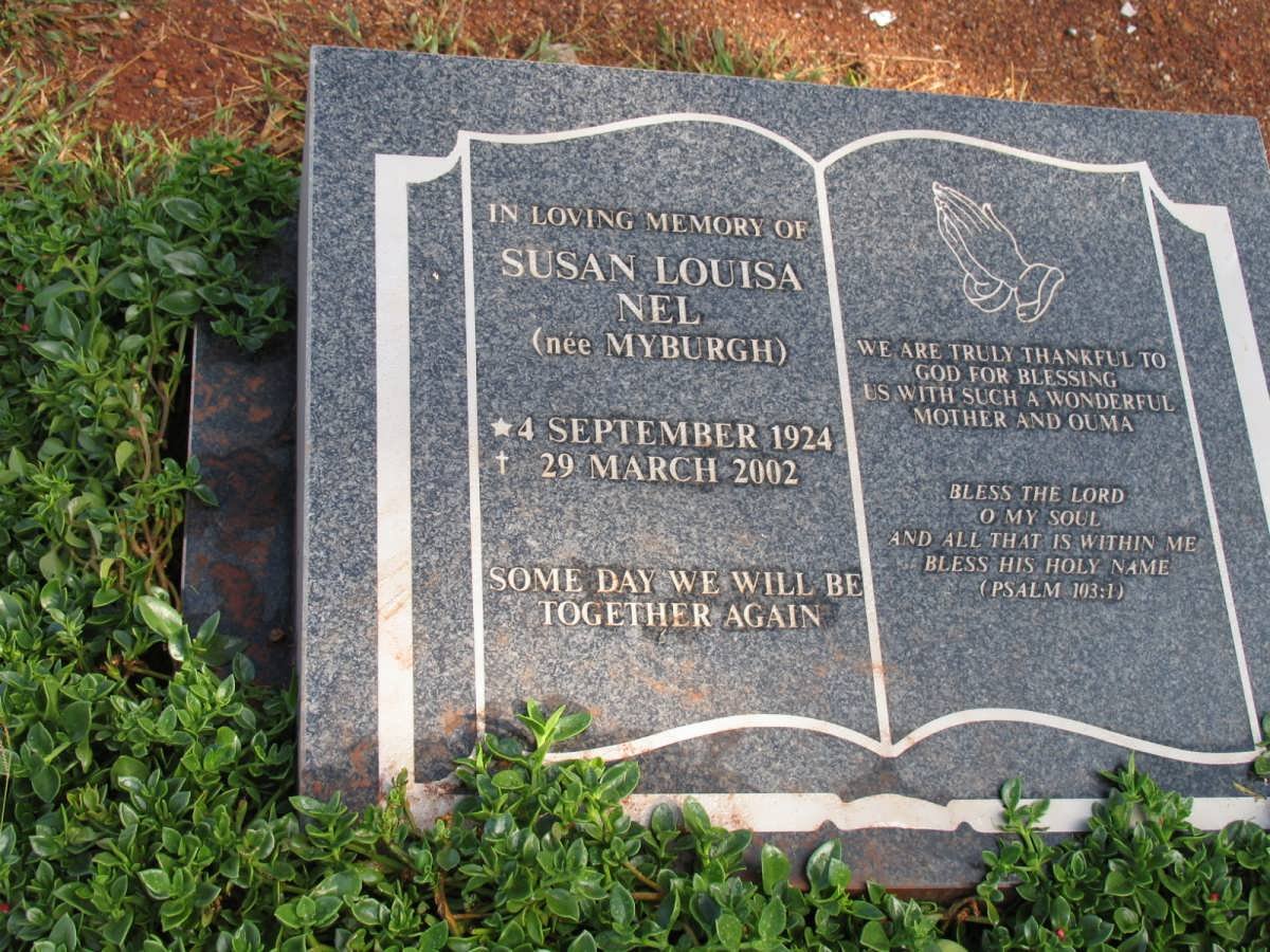 NEL Susan Louisa nee MYBURGH 1924-2002