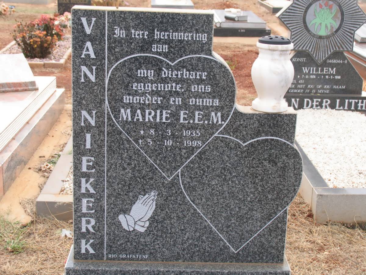 NIEKERK Marie E.E.M., van 1935-1998