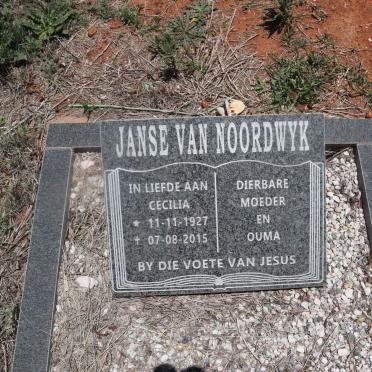 NOORDWYK Cecilia, Janse van 1927-2015
