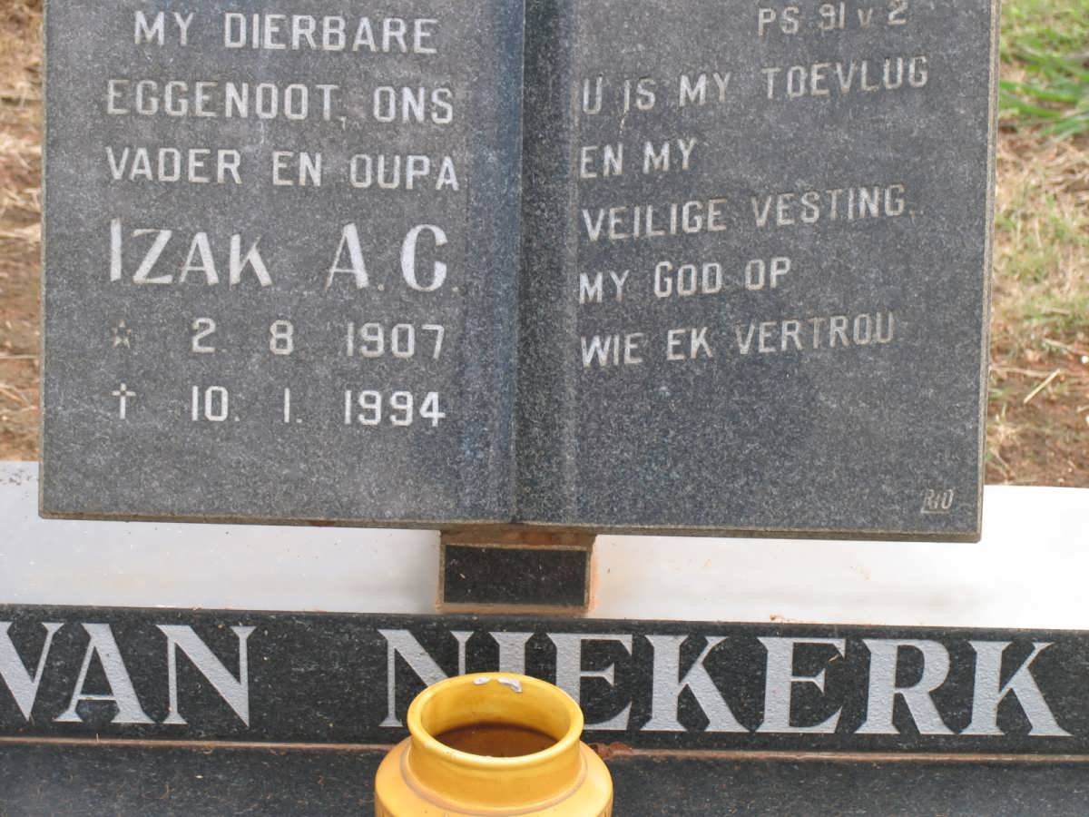 NIEKERK Izak A.C., van 1907-1994